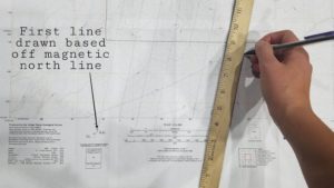 Drawing meridian lines adjusted for declination